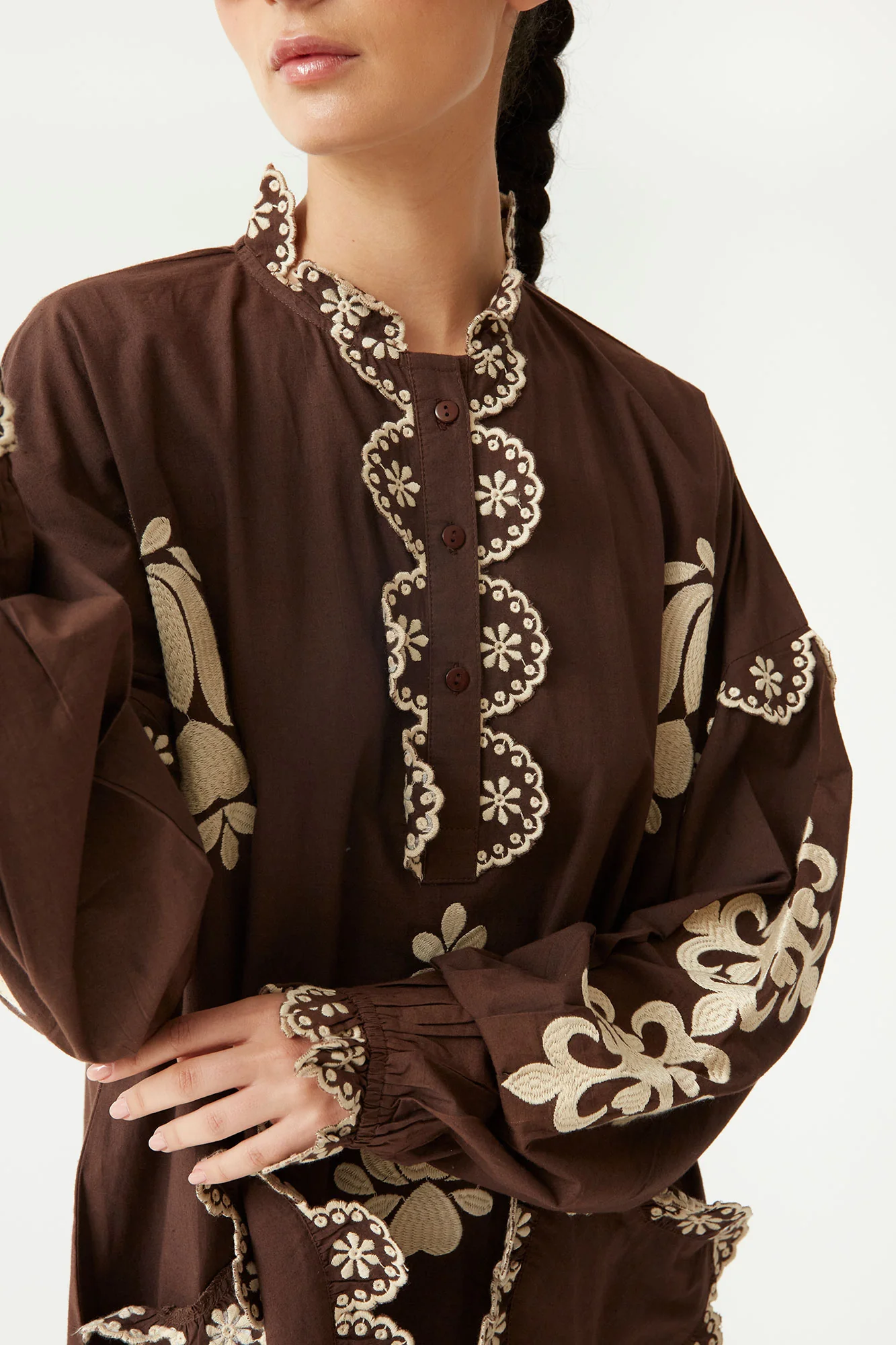 VESTIDO LUJAN MARRON