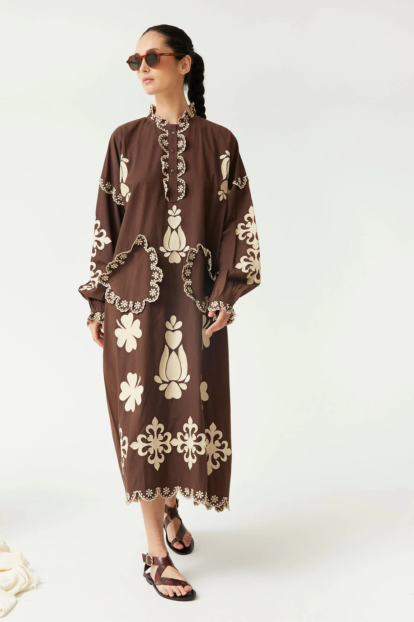VESTIDO LUJAN MARRON
