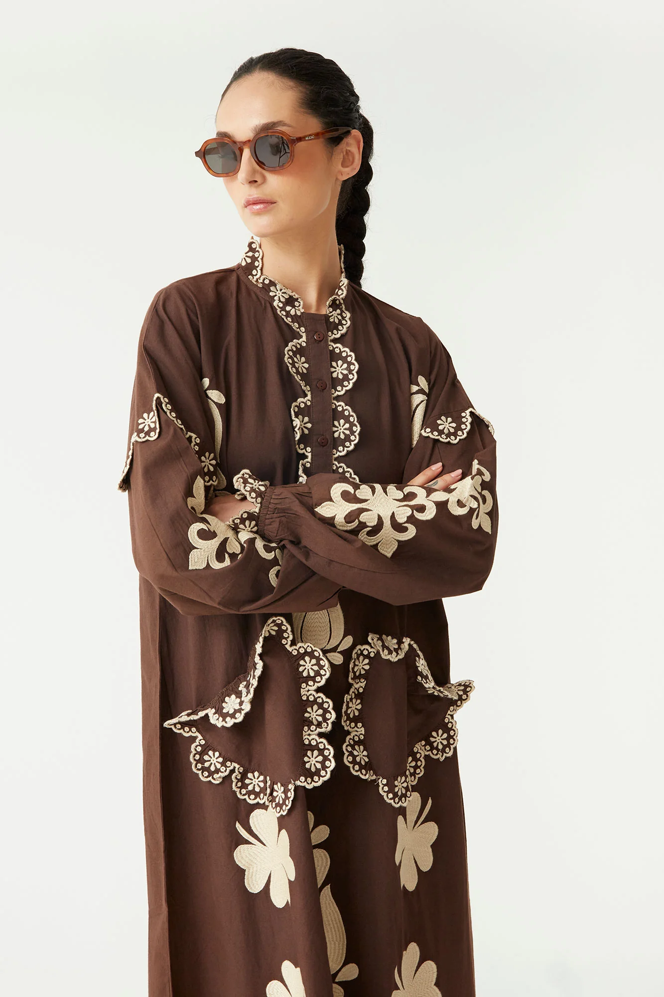 VESTIDO LUJAN MARRON
