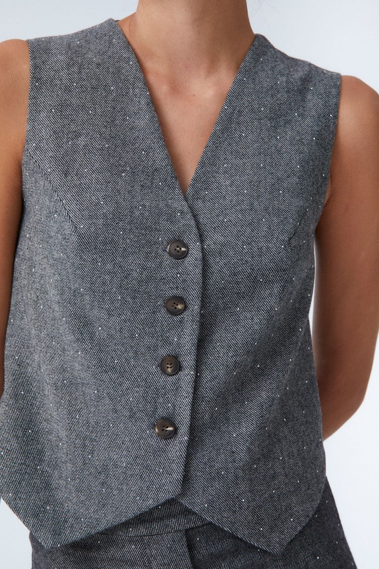 CHALECO SAFIA GRIS
